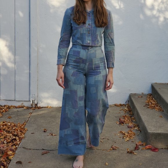 vintage 1970s patchwork suit - Picture 3 of 11